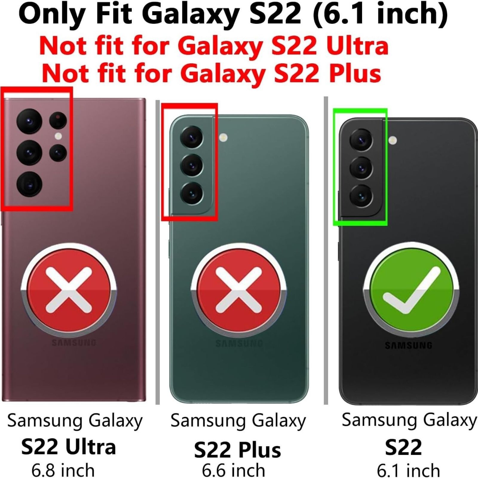 For Samsung Galaxy S22 Case w/Screen Protector & Military Grade Shockproof Cover