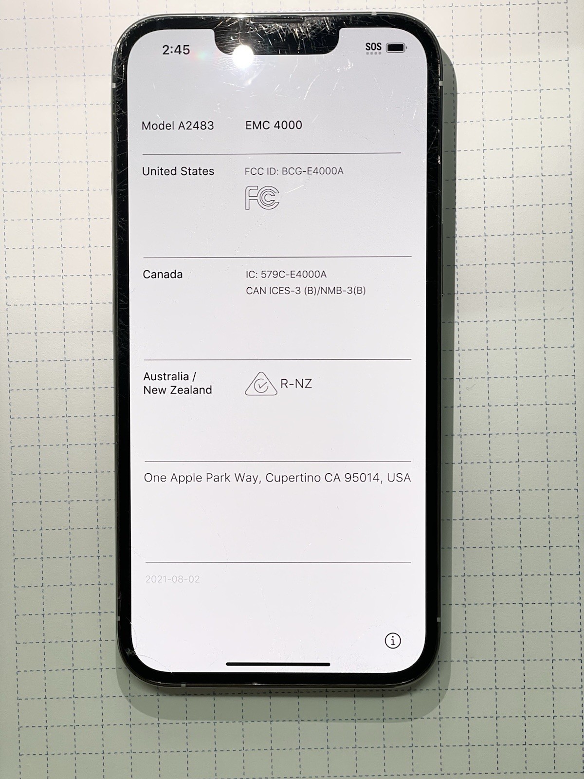 Apple iPhone 13 Pro, Fully Unlocked, 128GB, Silver, 6.1 in Screen, A2483