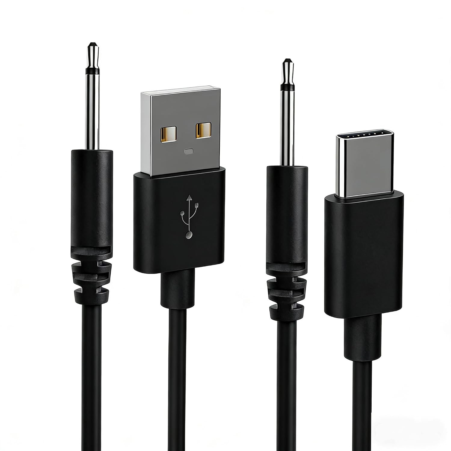 2 Pack 2.5mm Massager Charger, DC Charger Replacement Cable, 2.65ft USB-A & USB-