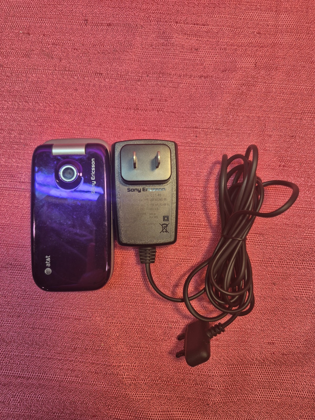 Sony Ericsson Z750a AT&T Flip Phone Purple TESTED Working