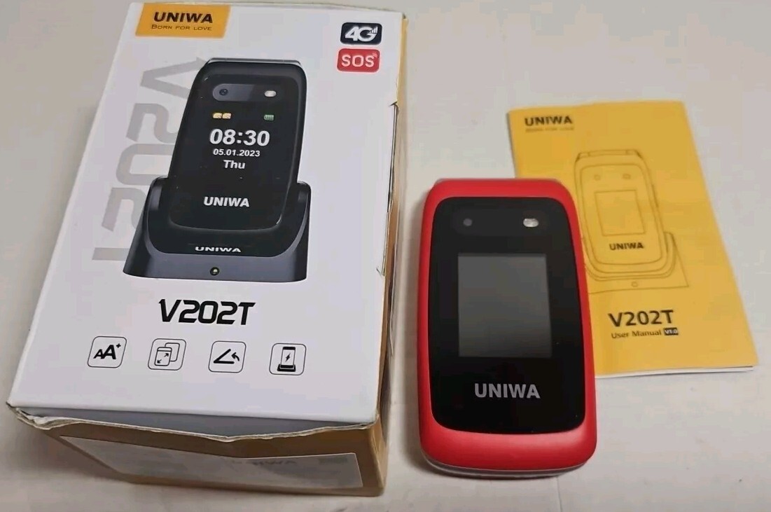 UNIWA V202T 4G FLIP STYLE Phone Unisoc T107 2.4″ NEEDS NEW BATTERY