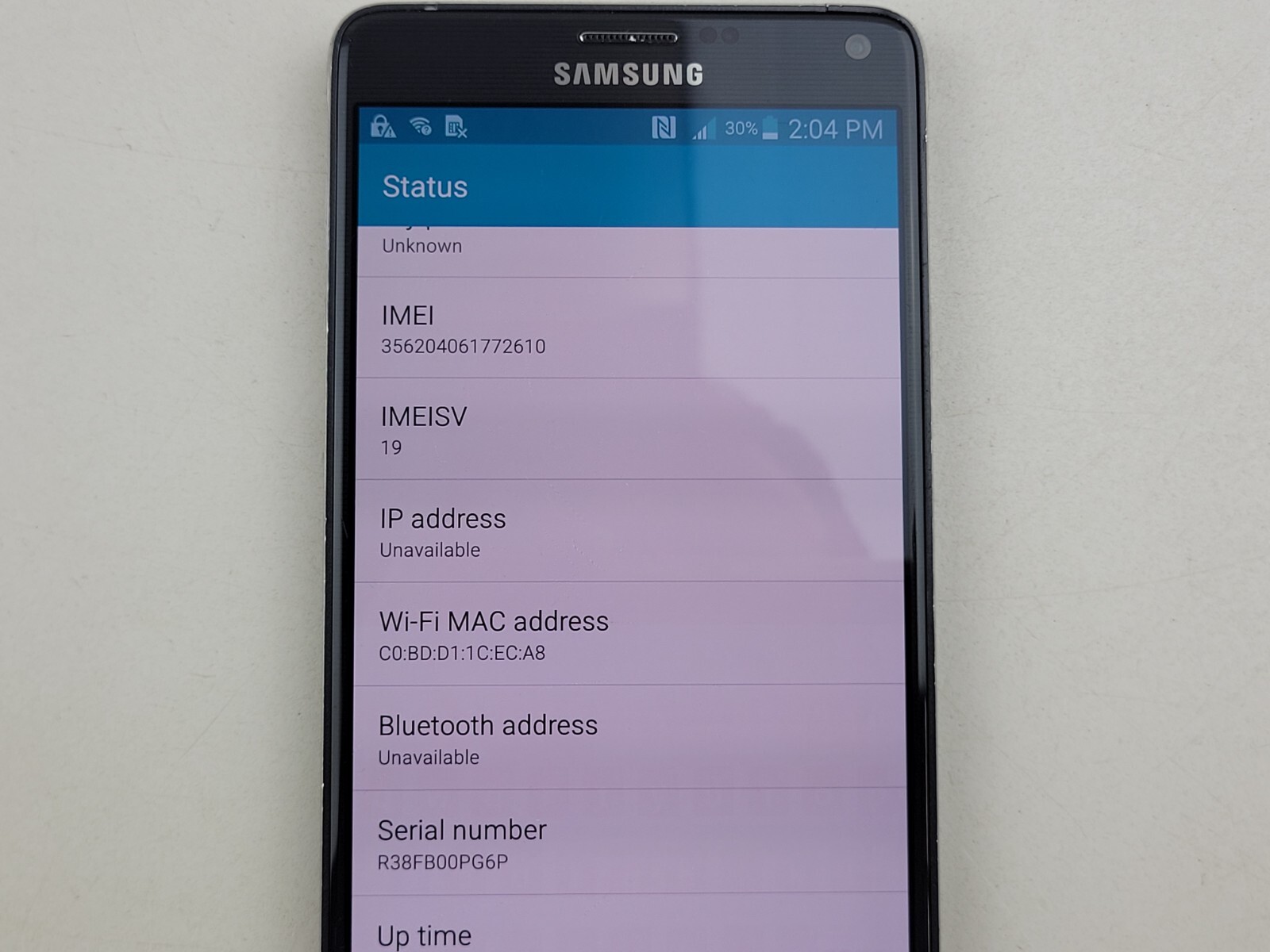 Samsung Galaxy Note 4 (SM-N910A) 32GB (AT&T) Smartphone – Clean IMEI – H0810