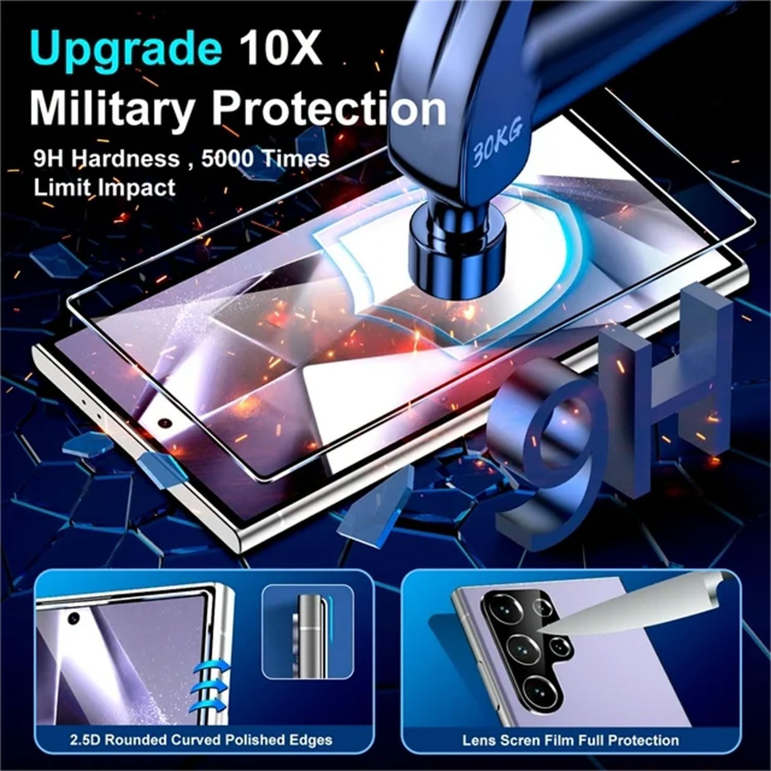 [2+2 Pack] Anti-Scratch Screen Protector for Samsung Galaxy S24 Ultra 6.8 Inch