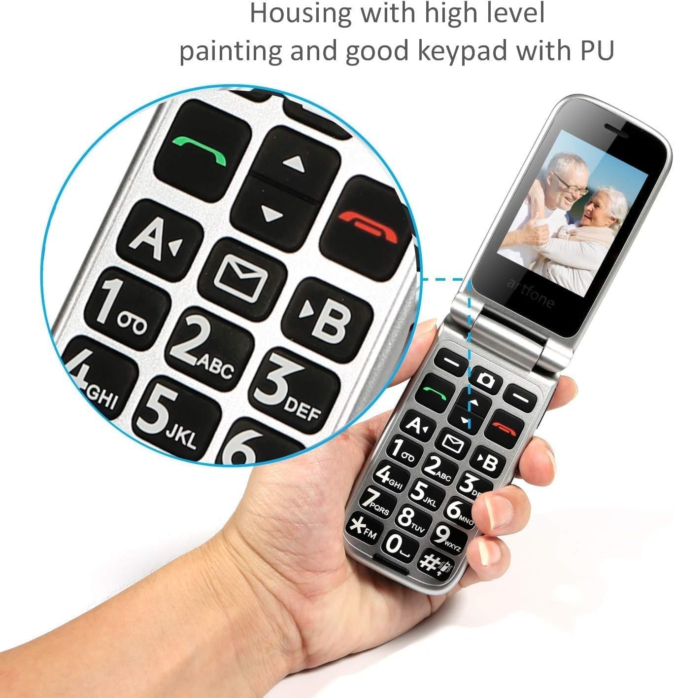 G3 Pro Red – 4G LTE Flip Phone for Seniors with Extended Battery & SOS Feature