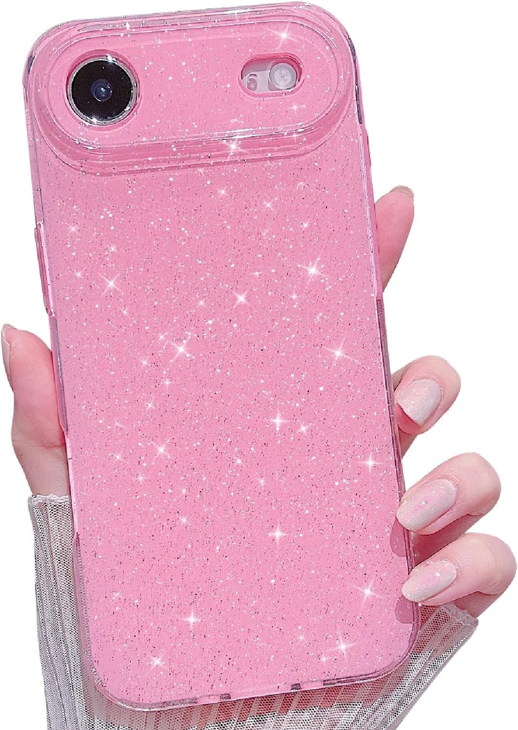 iPhone Air Neon Case, Cute Aesthetic Bling Glitter Thin Slim Shockproof Soft TPU