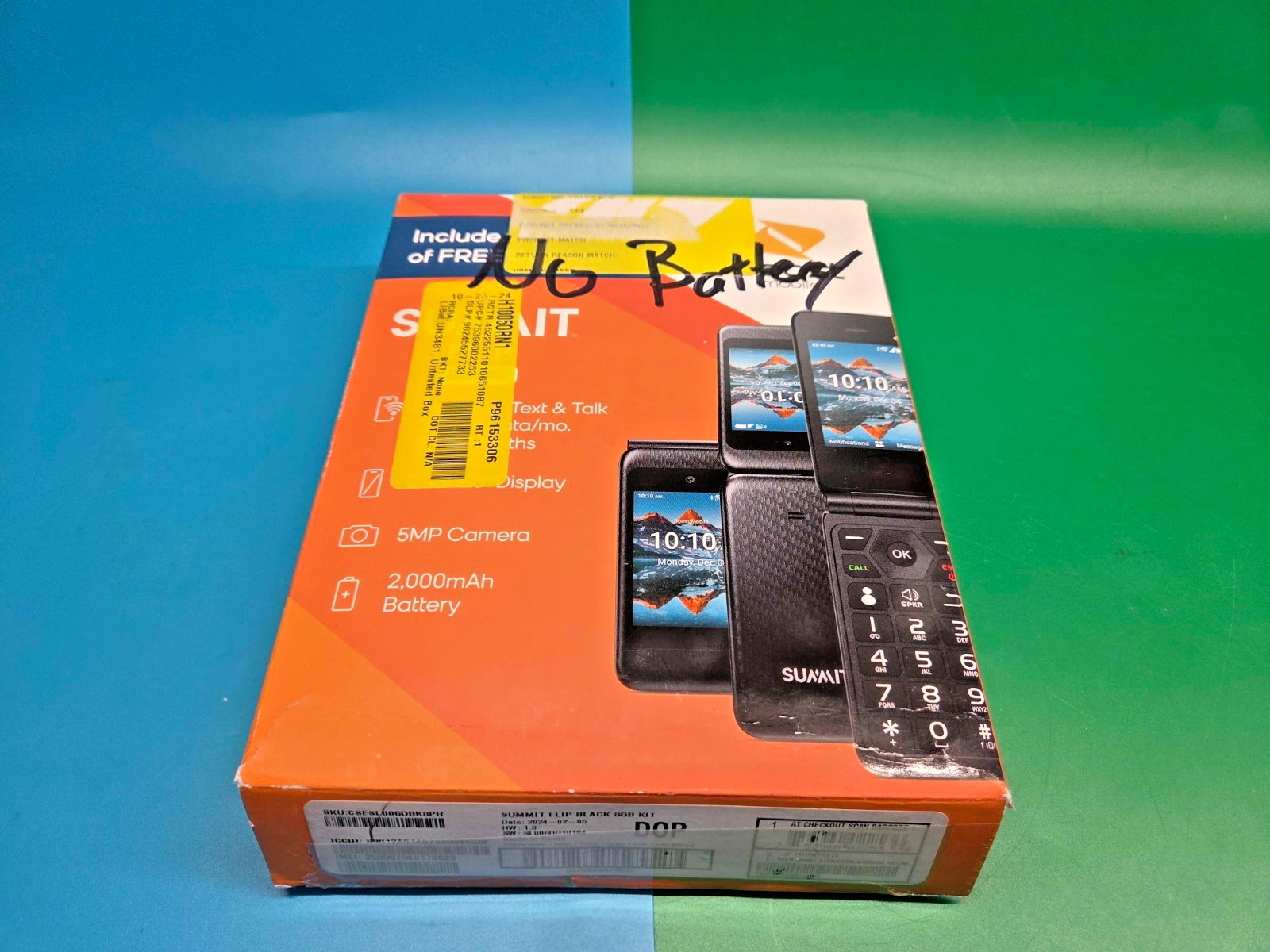 Boost Mobile Summit Flip Phone Bundle Dual 2.8″ Display Cell Phone