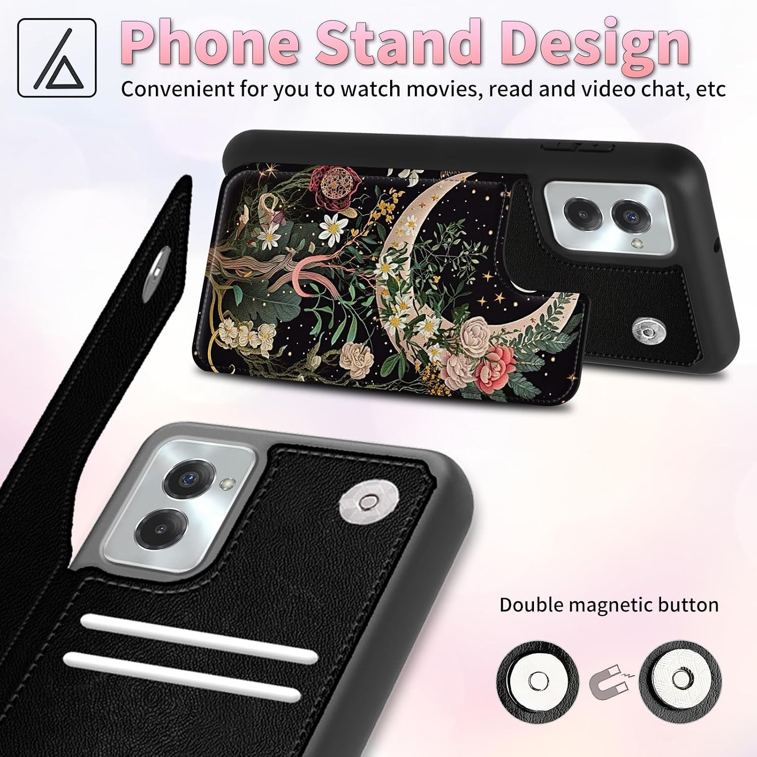 Moto G Power 5G 2024 Case Wallet Case with Card Slots & Kickstand PU Leather Cov