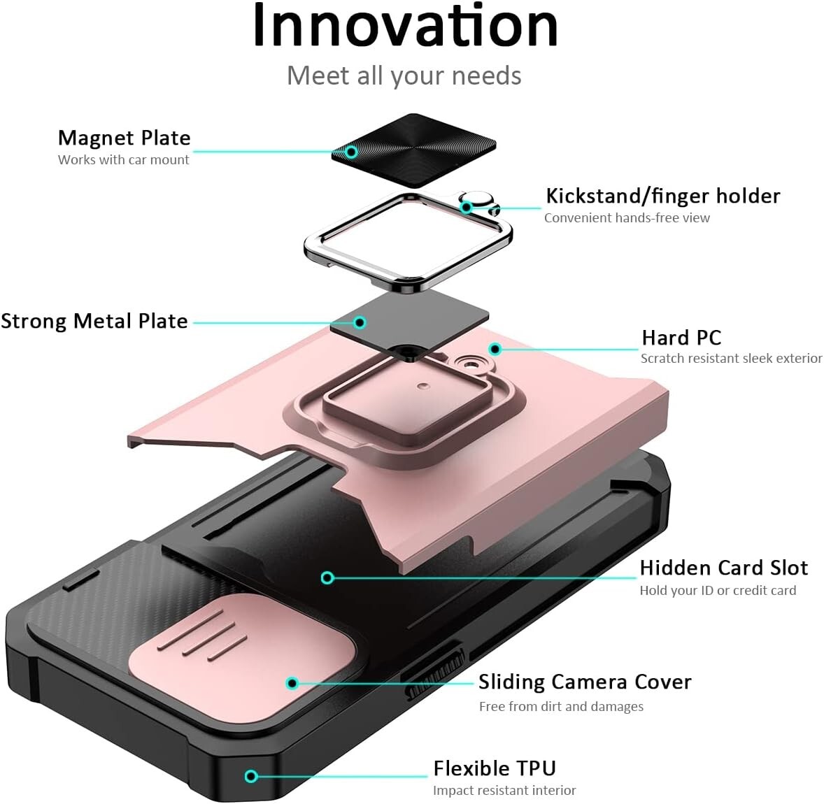 For iPhone 14 Pro Case Military Grade Protection Cover Armor Rugged