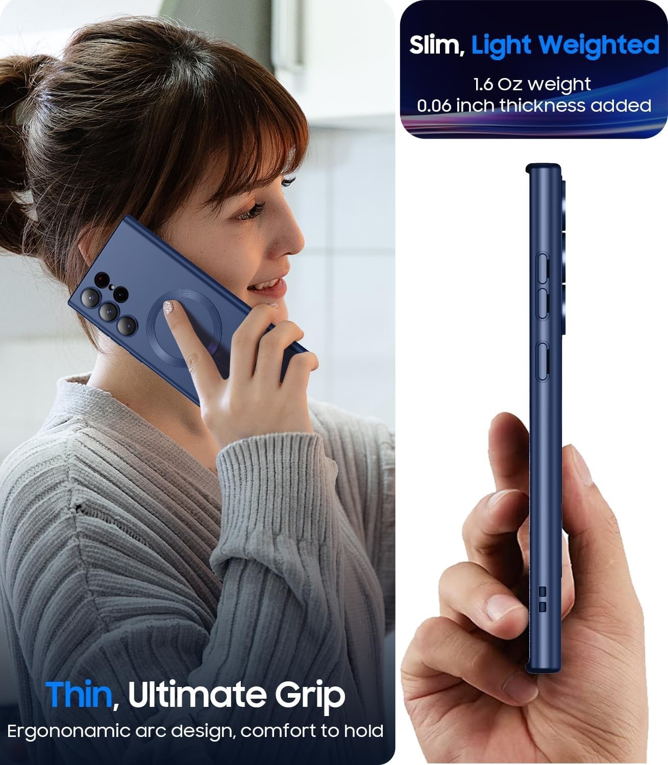 For Samsung Galaxy S23 Ultra Case Magnetic Case,Carbon Fiber Protective Bumper