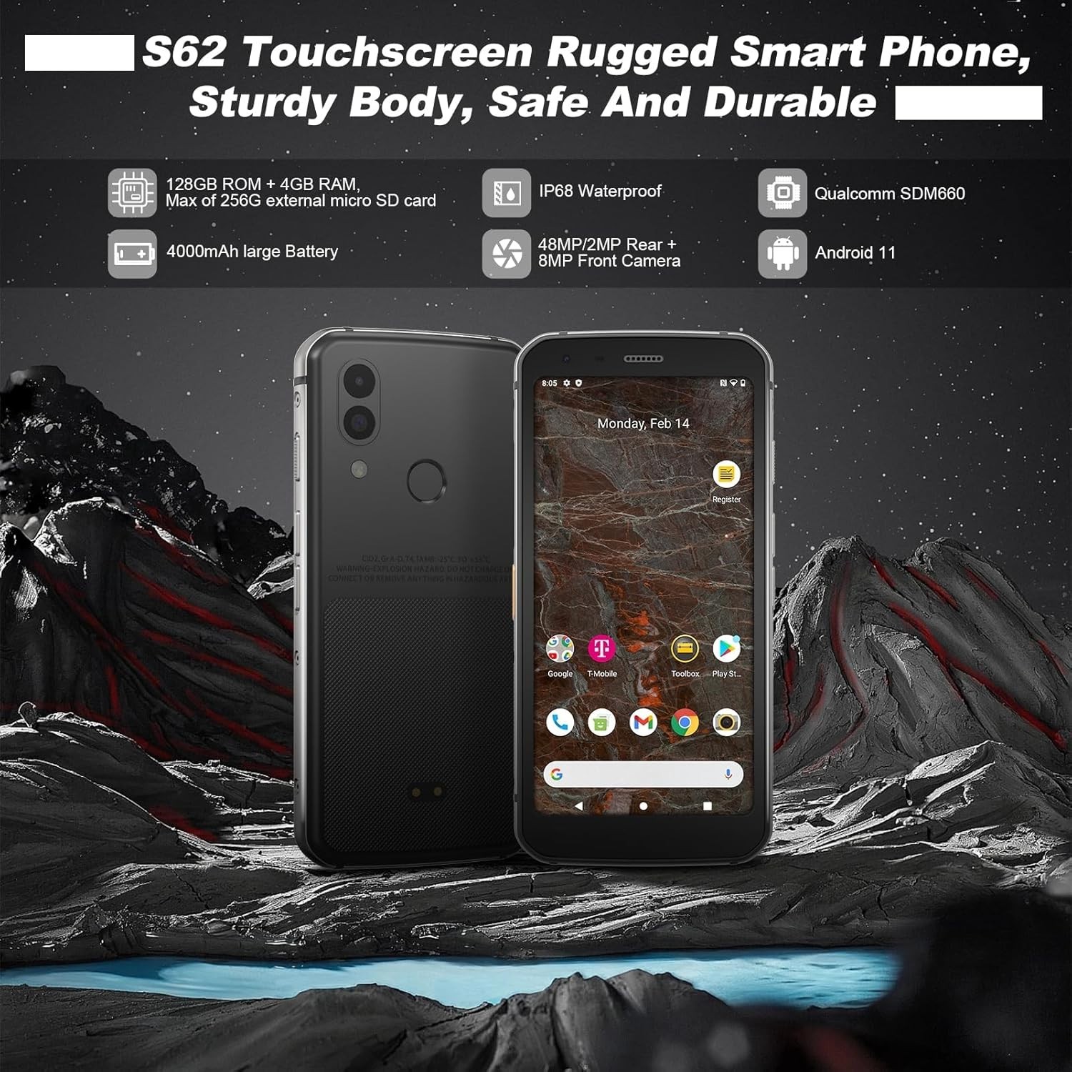 CAT S62 Factory Unlocked GSM/CDMA 4G 128GB 5.7″ Rugged Android Smartphone New