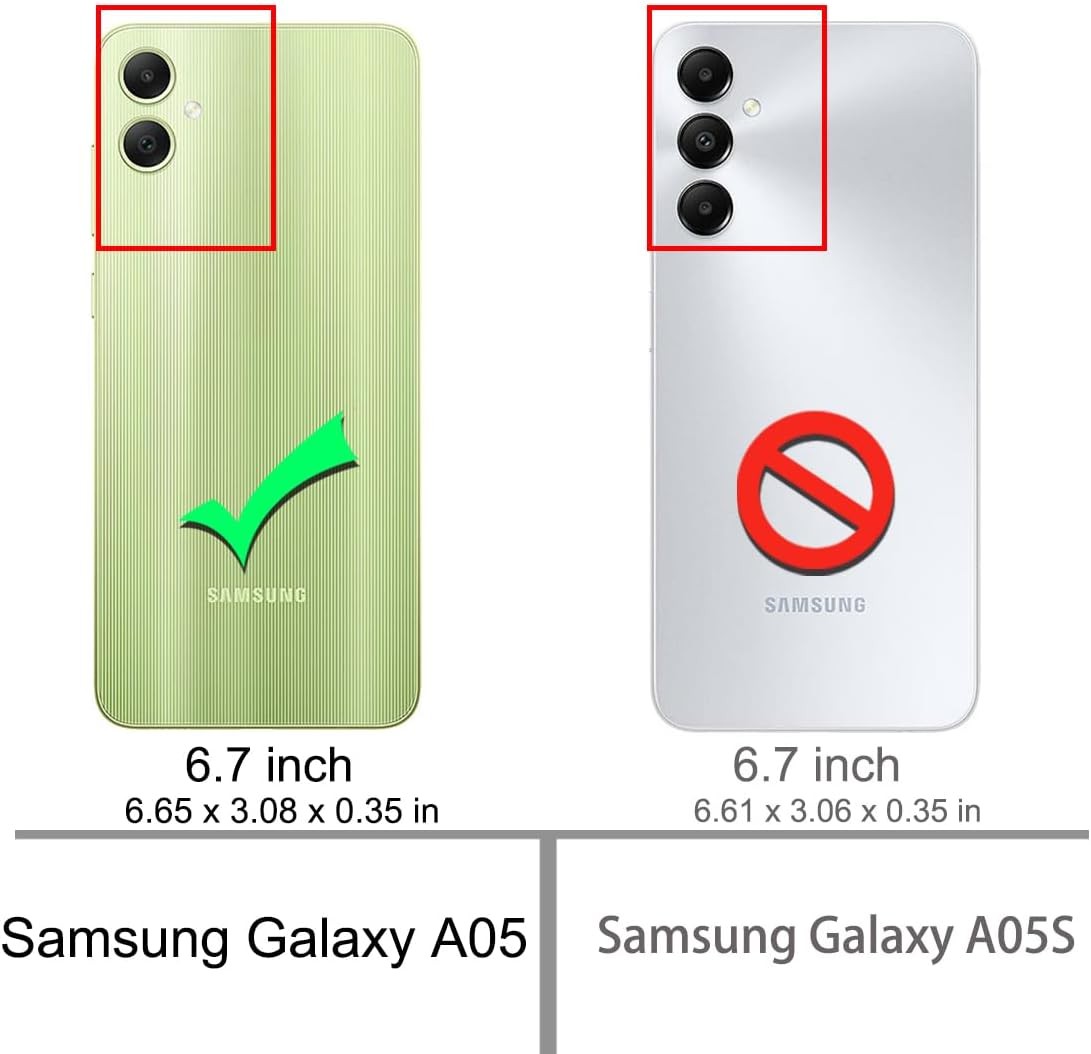 2PCS Case & Screen Protector for Galaxy A05 Shock-Absorption Flexible TPU Rubber