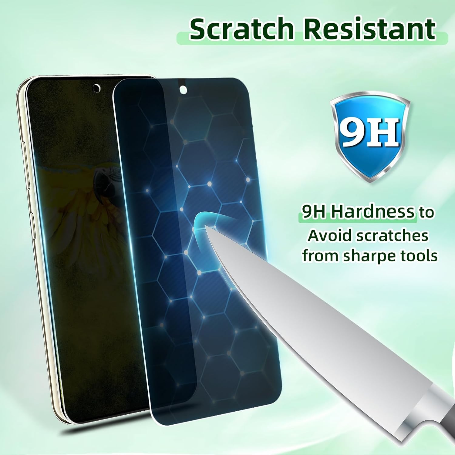 [3+3 PCS] Privacy Screen Protector & Camera Lens Protector for Samsung Galaxy S2