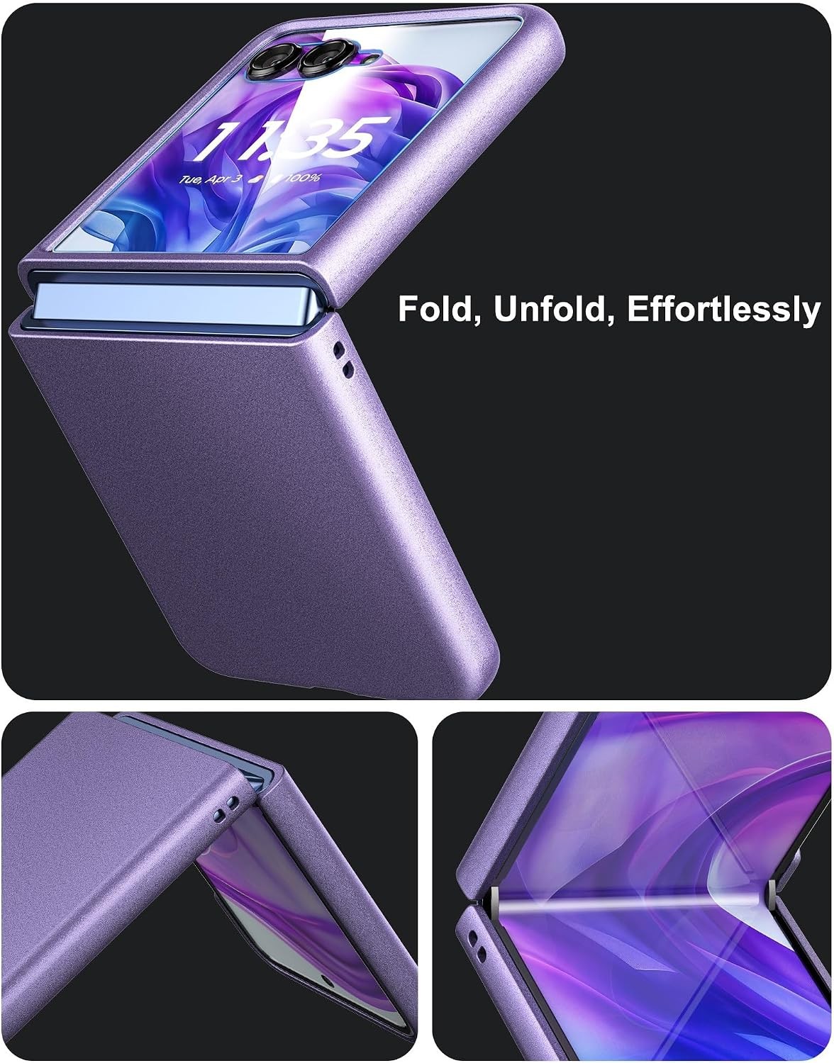 Motorola Razr Plus 2024/2025 Case – Thin Hard Matte Polycarbonate Cover – Purple