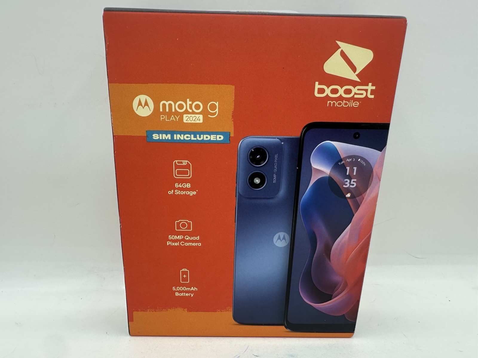 Boost Mobile Motorola Moto G Play 2024 64GB 6.6″ 50MP Prepaid Smartphone New