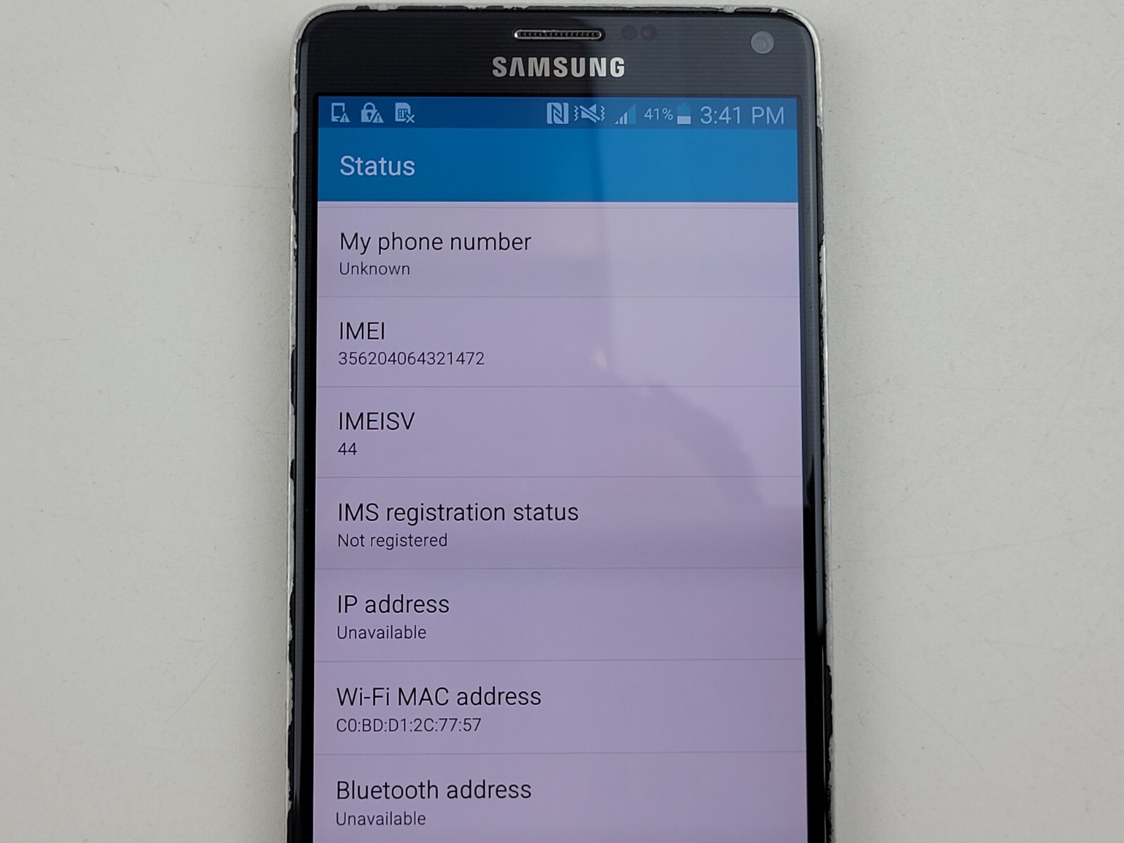 Samsung Galaxy Note 4 (SM-N910A) 32GB (AT&T) – *READ* – Clean IMEI – J9050