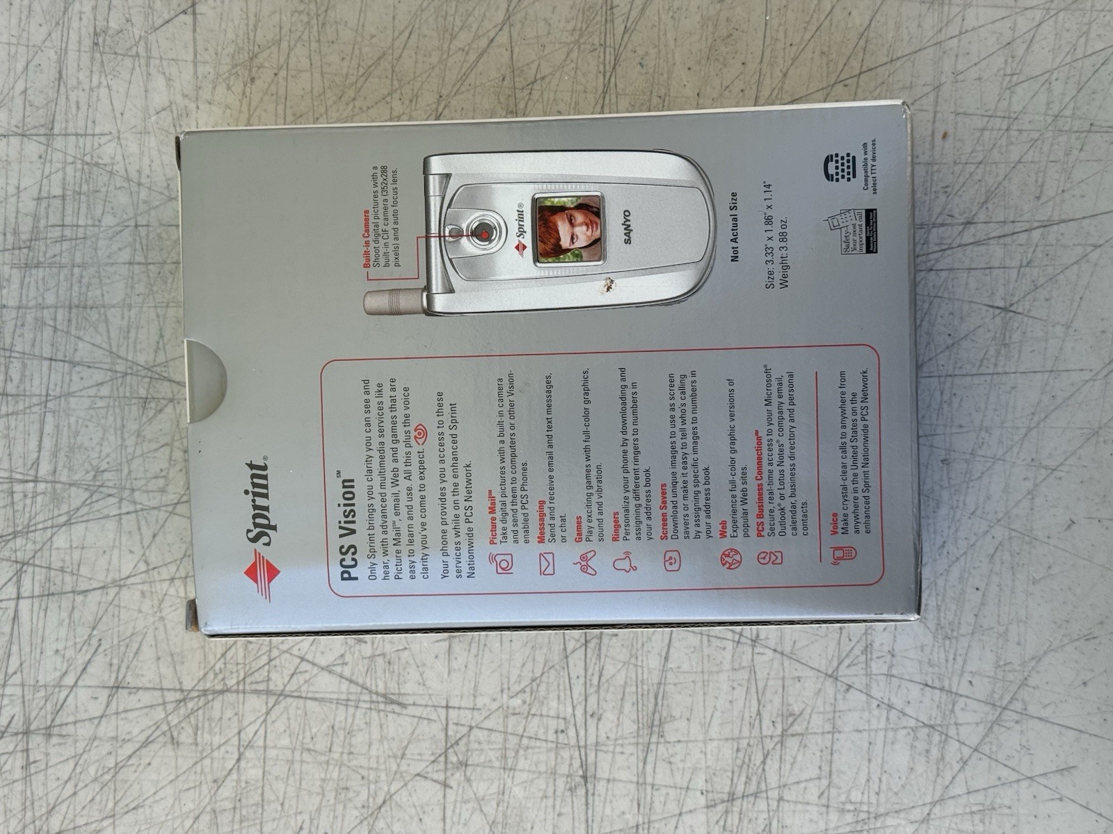 Sanyo PM-8200 Sprint Dual-Band Tri-Mode PCS CellPhone Camera Silver (PM8200KITS)