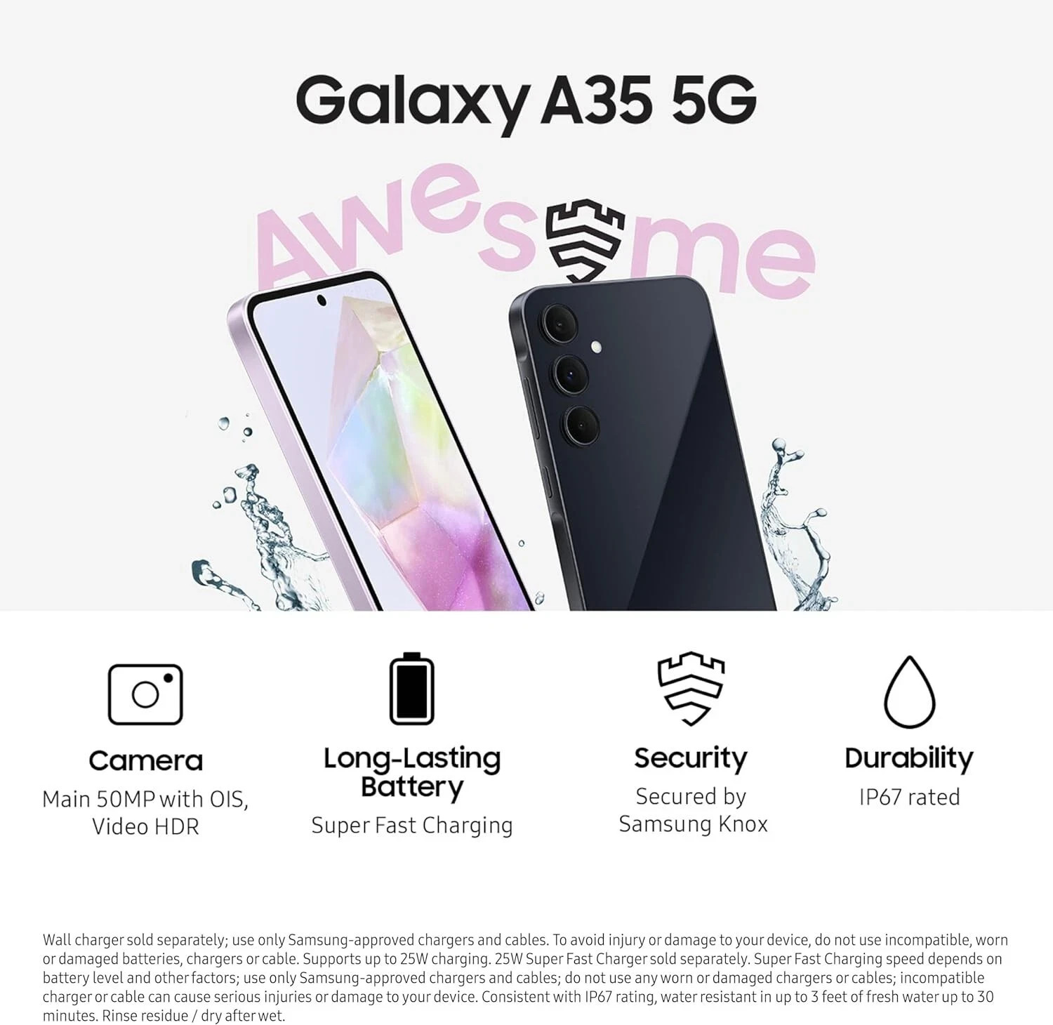 💯BRAND NEW SAMSUNG GALAXY A35 5G A356U1 128GB+6GB FACTORY UNLOCKED-BLACK