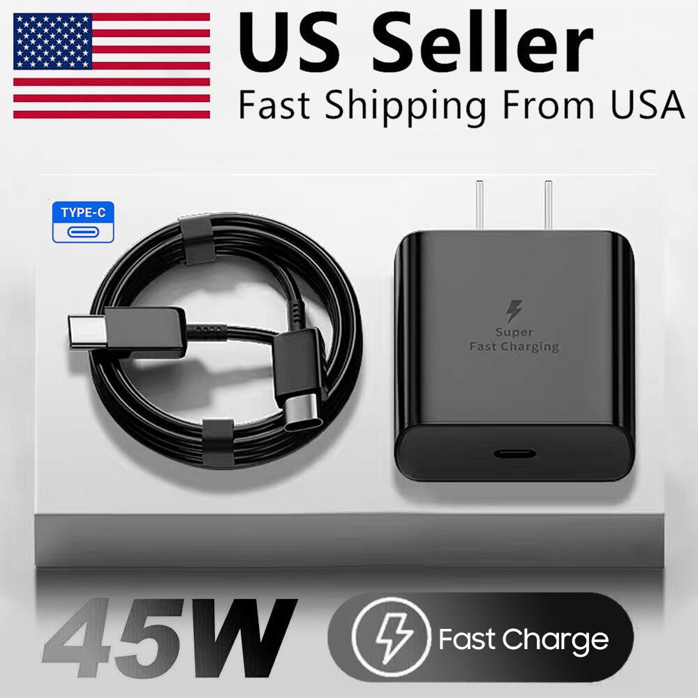 ⚡45W Type USB C Super Fast Wall Charger+6ft Cable For Samsung Galaxy S24 S23 S22