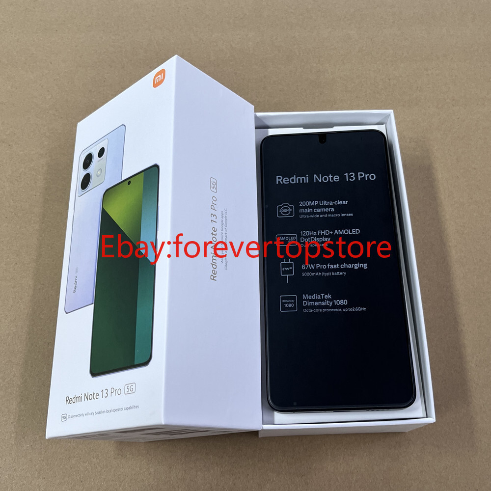Unlocked Xiaomi Redmi Note 13 Pro 5G 6.67″ 200MP 128/256/512GB Android 5100mAh