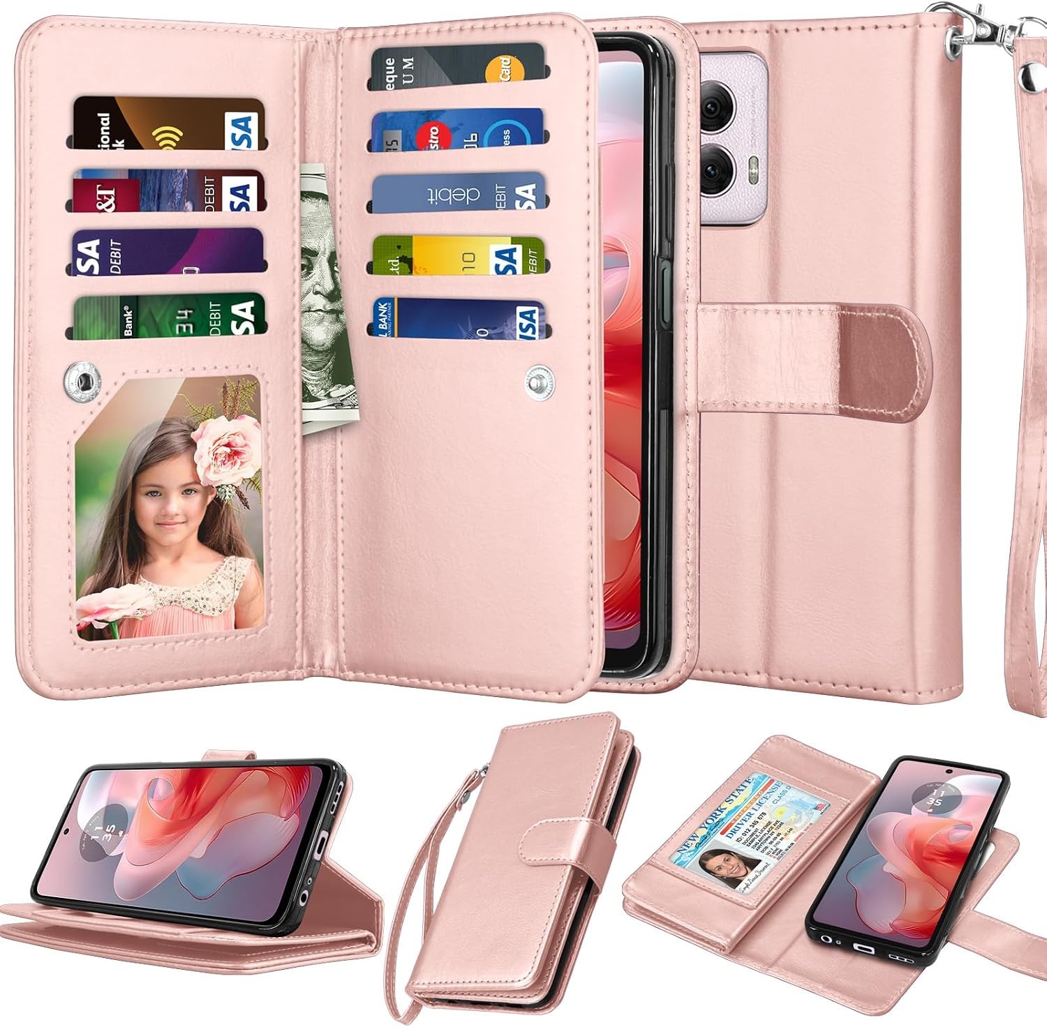 Wallet Case for Motorola Moto G Power 5G 2024, PU Leather Credit Holder Folio