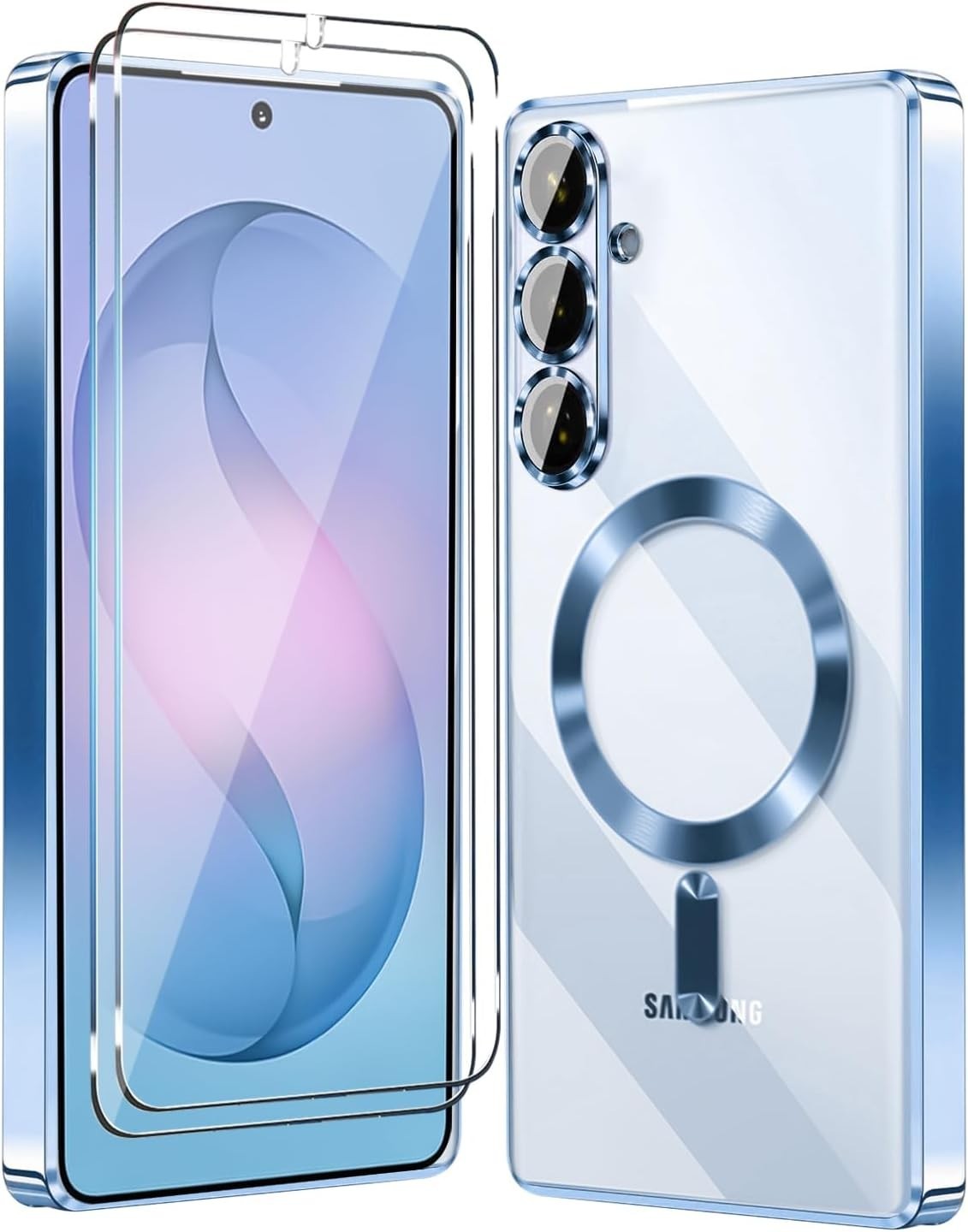 For Samsung Galaxy S26 Plus Magnetic Glossy Clear Case w/ 2x Screen Protector