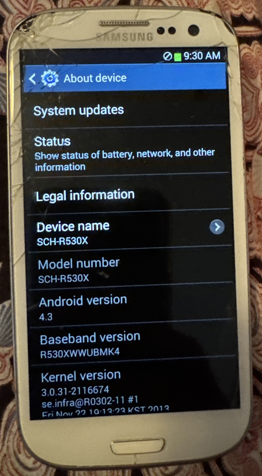 Samsung Galaxy S3 SCH-I530R White (Sprint) 16GB Fast Ship Used Cracked Glass