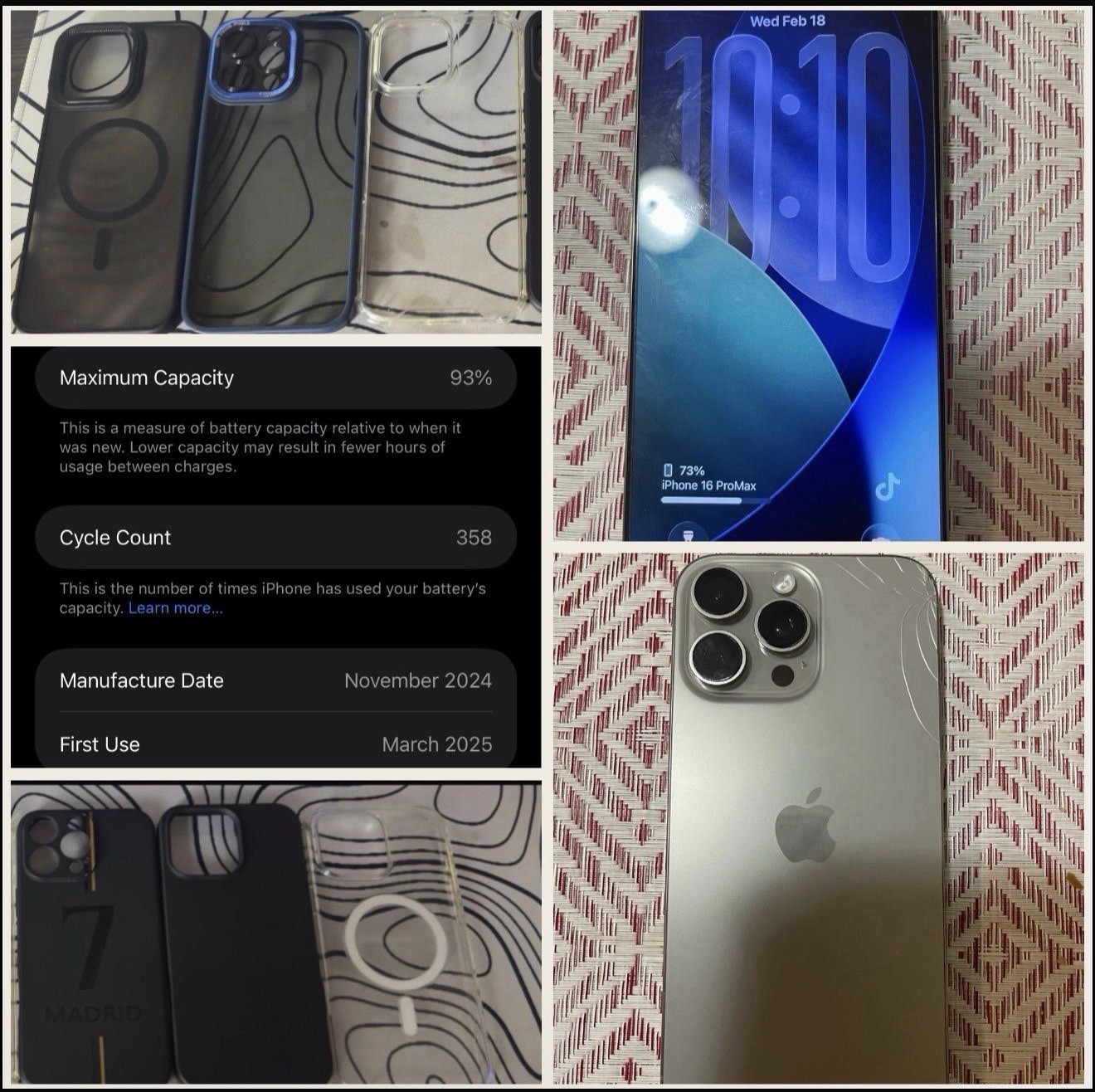 Apple iPhone 16 Pro Max Silver Wi-Fi Bluetooth Touch Screen Rear Camera