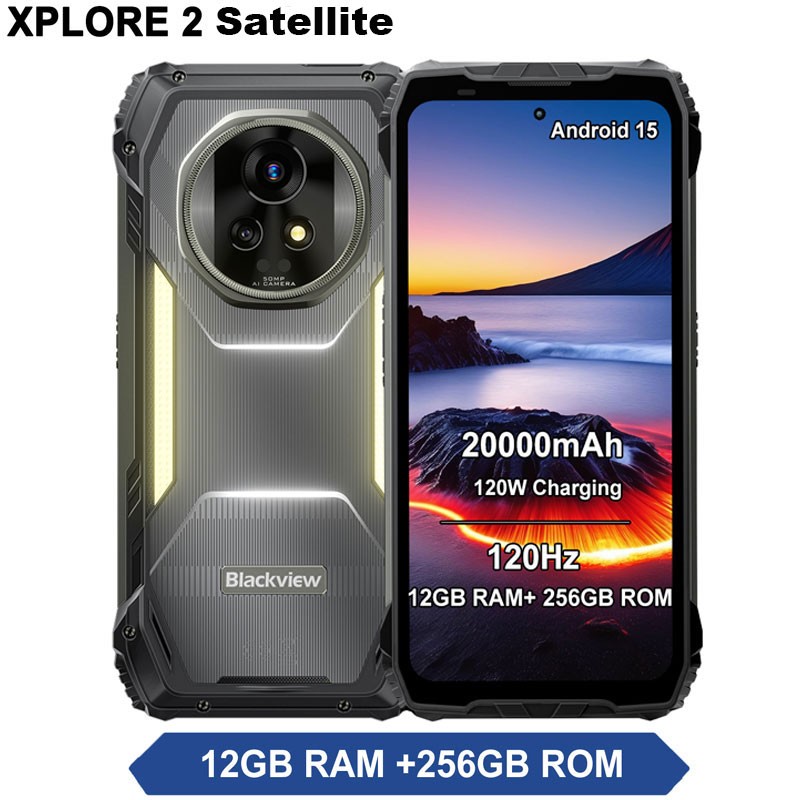 Blackview XPLORE 2 Satellite 5G Rugged Phone Android 15 Outdoor IP68 256GB 1TB