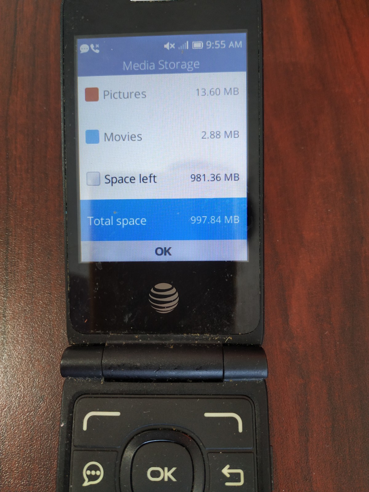 Alcatel 4044O 1GB AT&T Flip Cell Phone Works Great (Big Buttons)