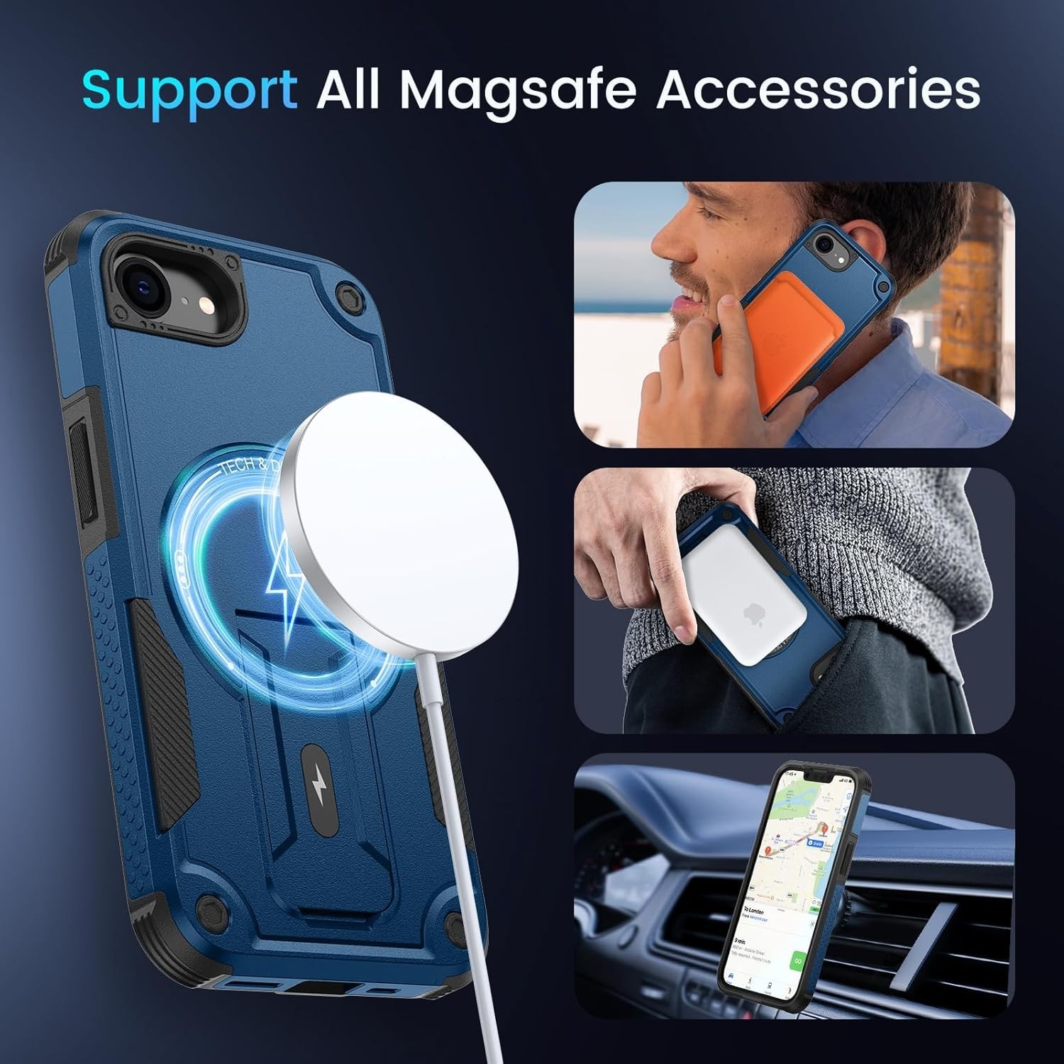 For iPhone 16e & 17e Case with Shockproof Protection & Screen Protector MagSafe