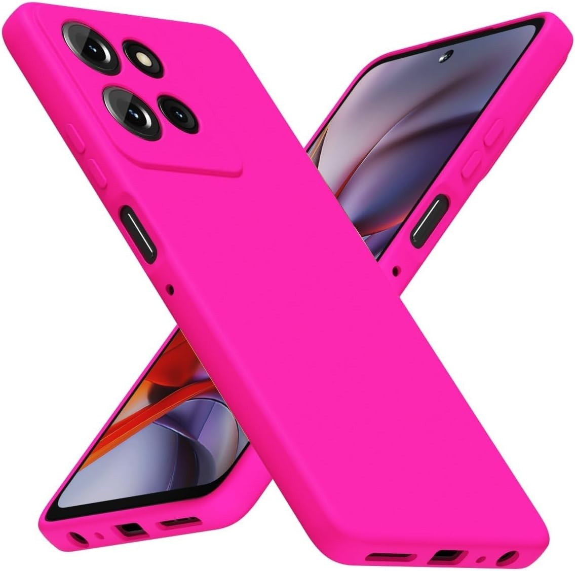 Motorola Moto G 2025 Case G Play 2026/ G 2026 Phone Case Silicone, Neon Hot Pink