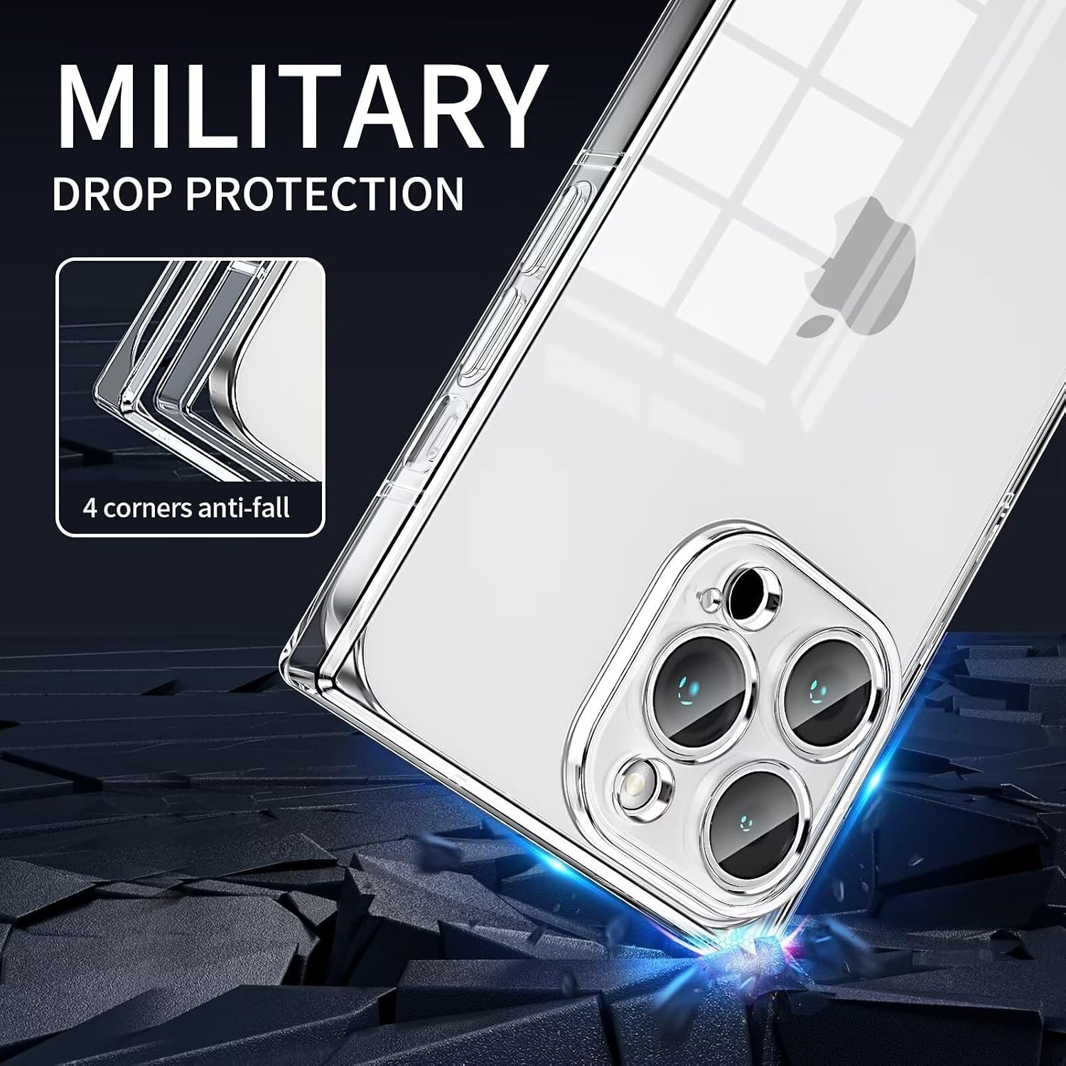 Case Compatible with iPhone 15 Pro Max Clear Case, Slim Silicone Shockproof Cove
