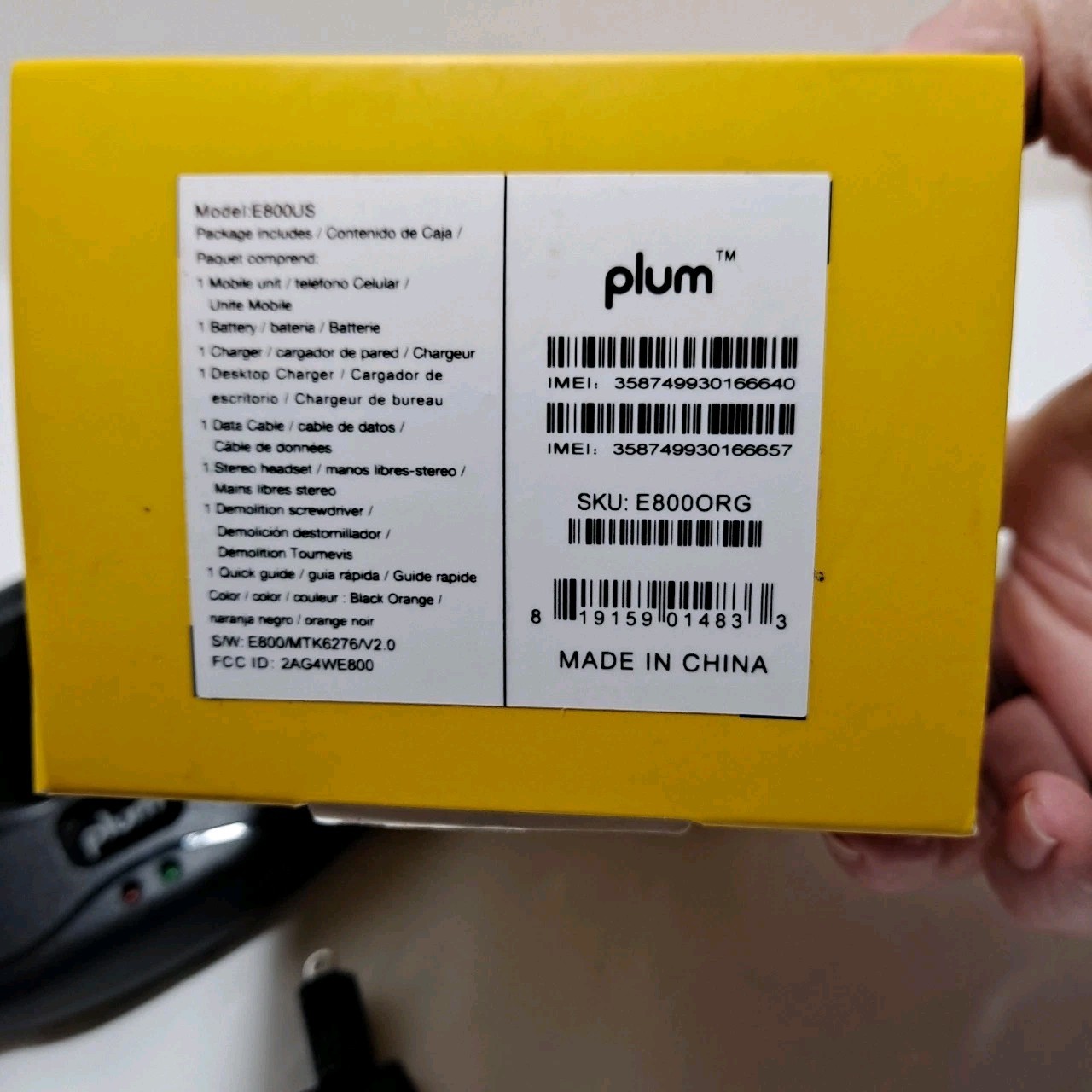 Plum RAM 8 4G Flip Phone E800US IP68 Box & Accessories – For Parts or Repair