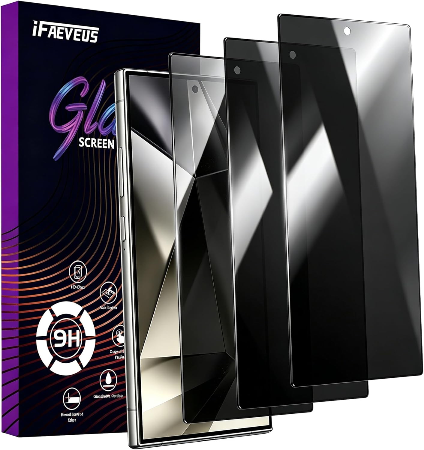 3PCS Privacy Screen Protector & Anti-Scratch for Samsung Galaxy S24 Ultra 6.8 In