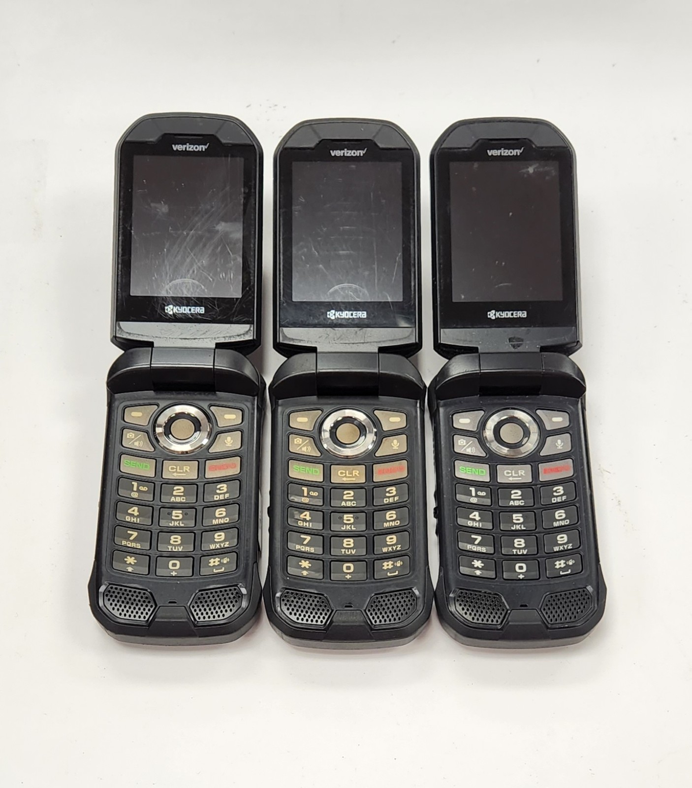 Lot of 3 Used Kyocera E4810 16 GB Black Verizon Only **Read**