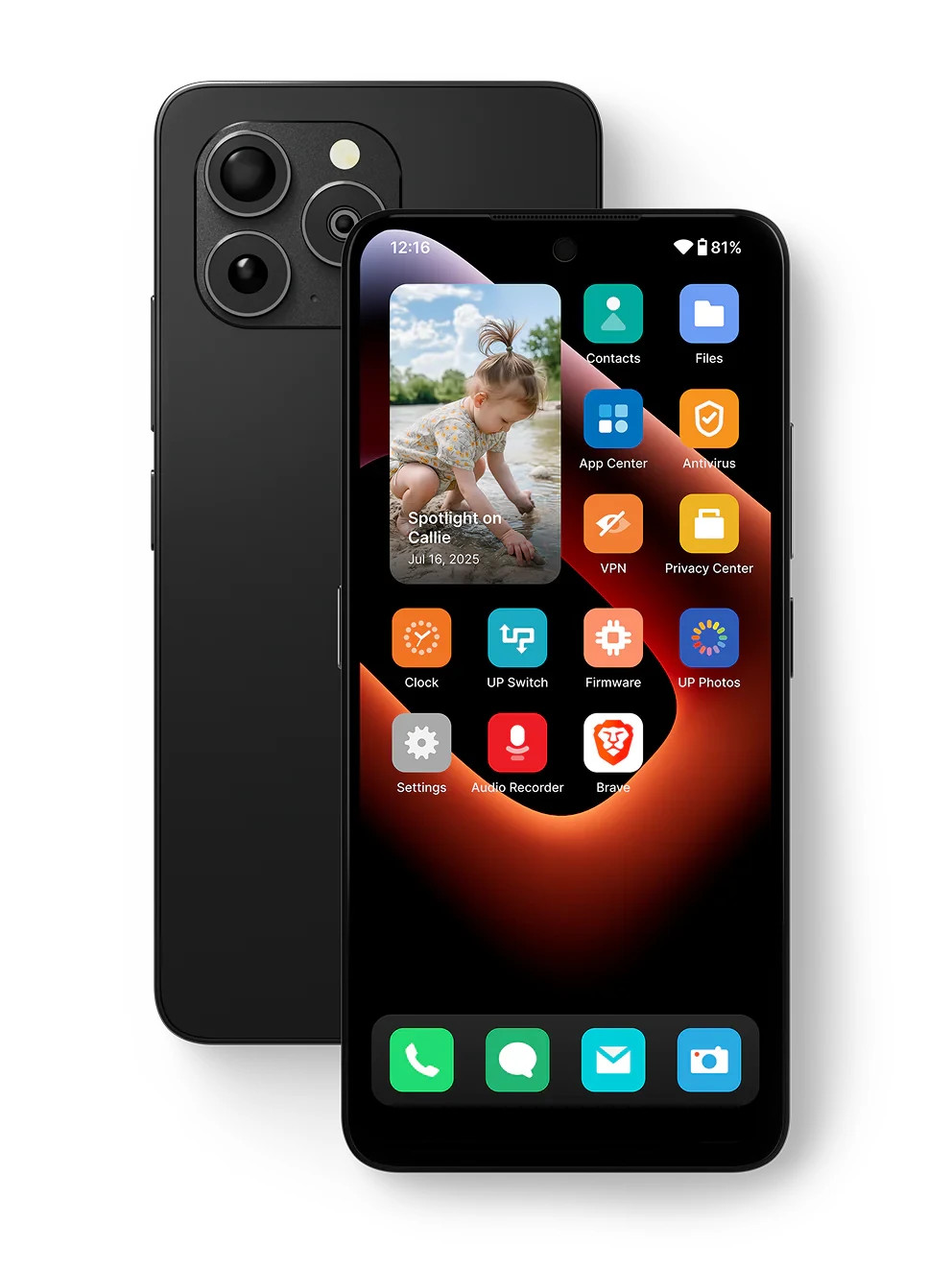 UP Phone by Unplugged Privacy Smartphone 256GB Google-Free Android