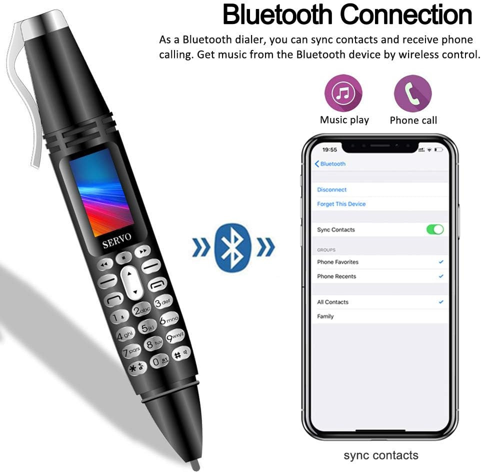Pen Mini Cell Phone Bluetooth Dialer 0.96″ Tiny Screen Mobile Phone Support GSM