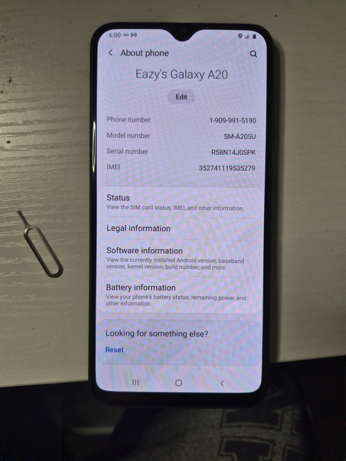 Samsung Galaxy A20 SM-A205U Black Metro by T-Mobile 64MB Dual Camera Used