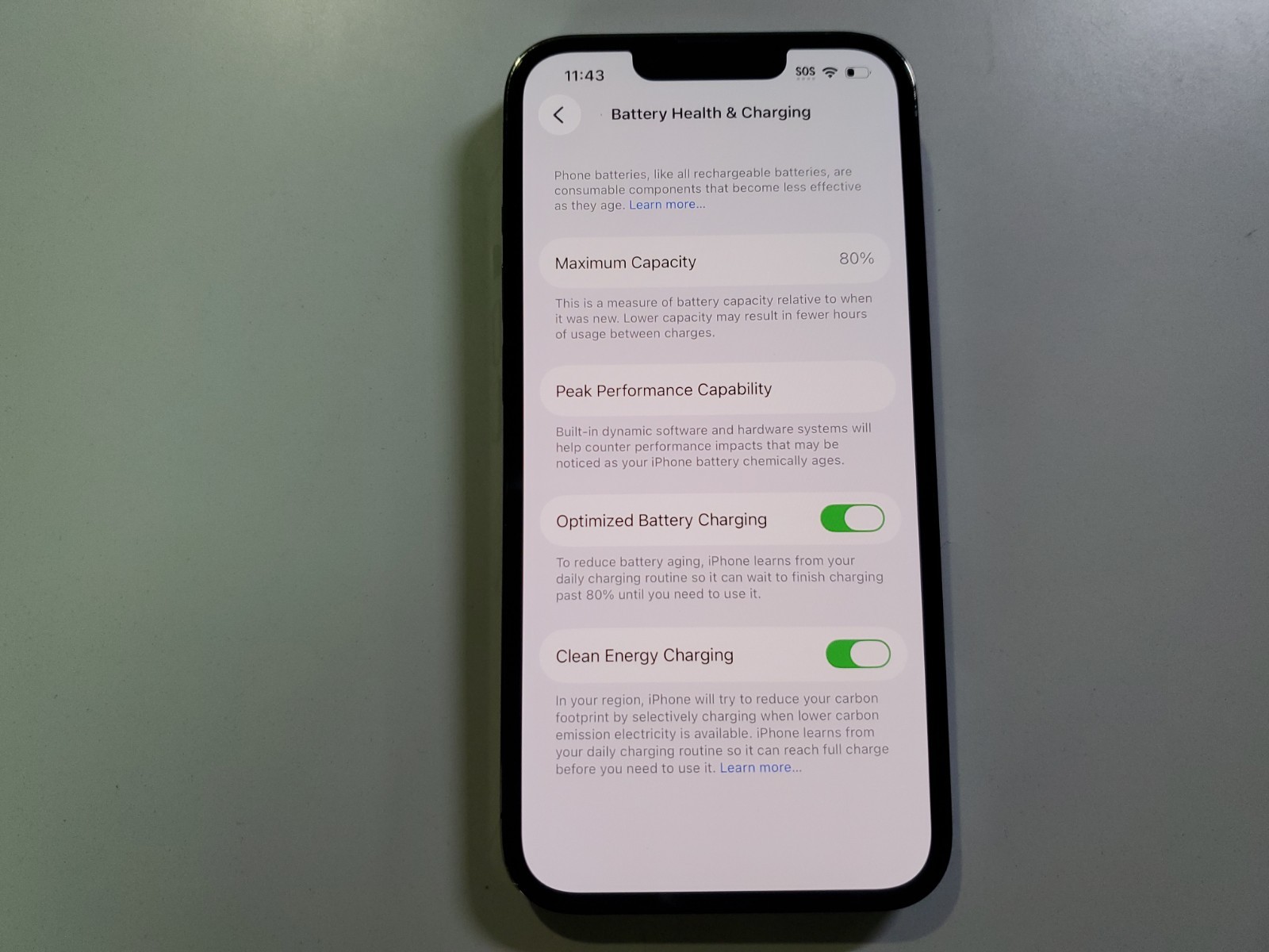 Apple iPhone 13 Pro A2483 256GB Green Unlocked Clean IMEI BH= 80%