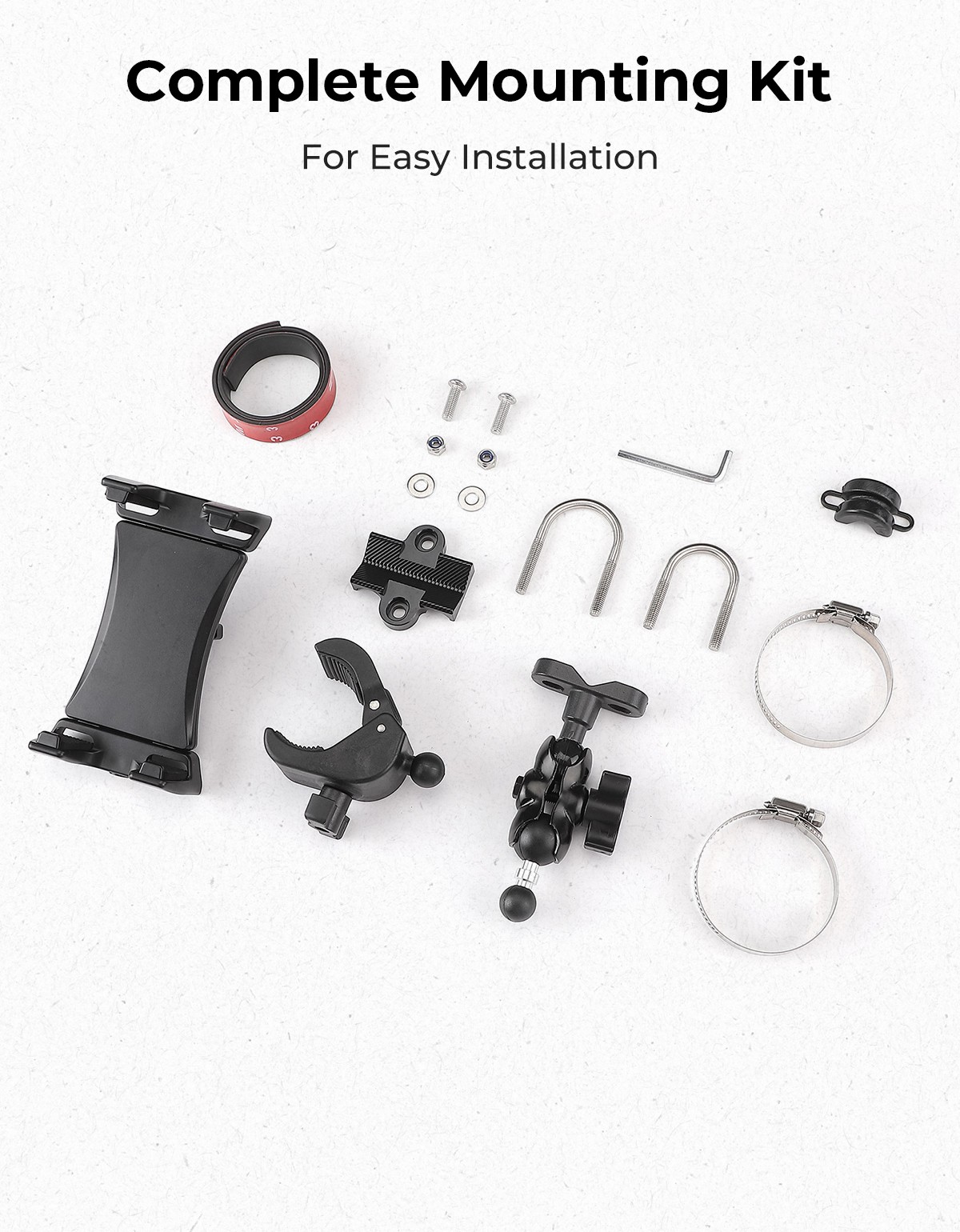 KEMIMOTO 0.6″-2″ Roll Bar UTV Cell Phone Holder Mount for Polaris RZR Ranger X3