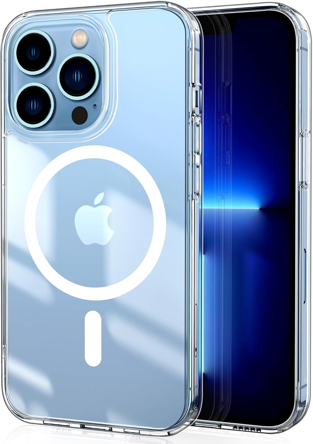 Magnetic Case for iPhone 13 Pro 6.1 inch, Not Yellowing Anti-Scratch (Clear)