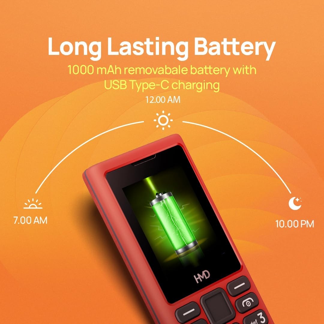 HMD 101 4G 4G Feature Phone with YouTube Shorts,Facebook & Much More Type C Blue