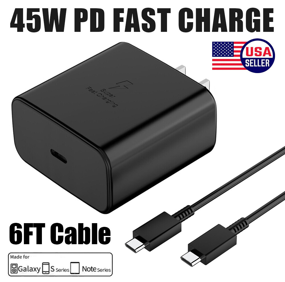 Fast Wall Charger 45W Power Adapter 6ft Type C Cable For Samsung Galaxy S21 S20