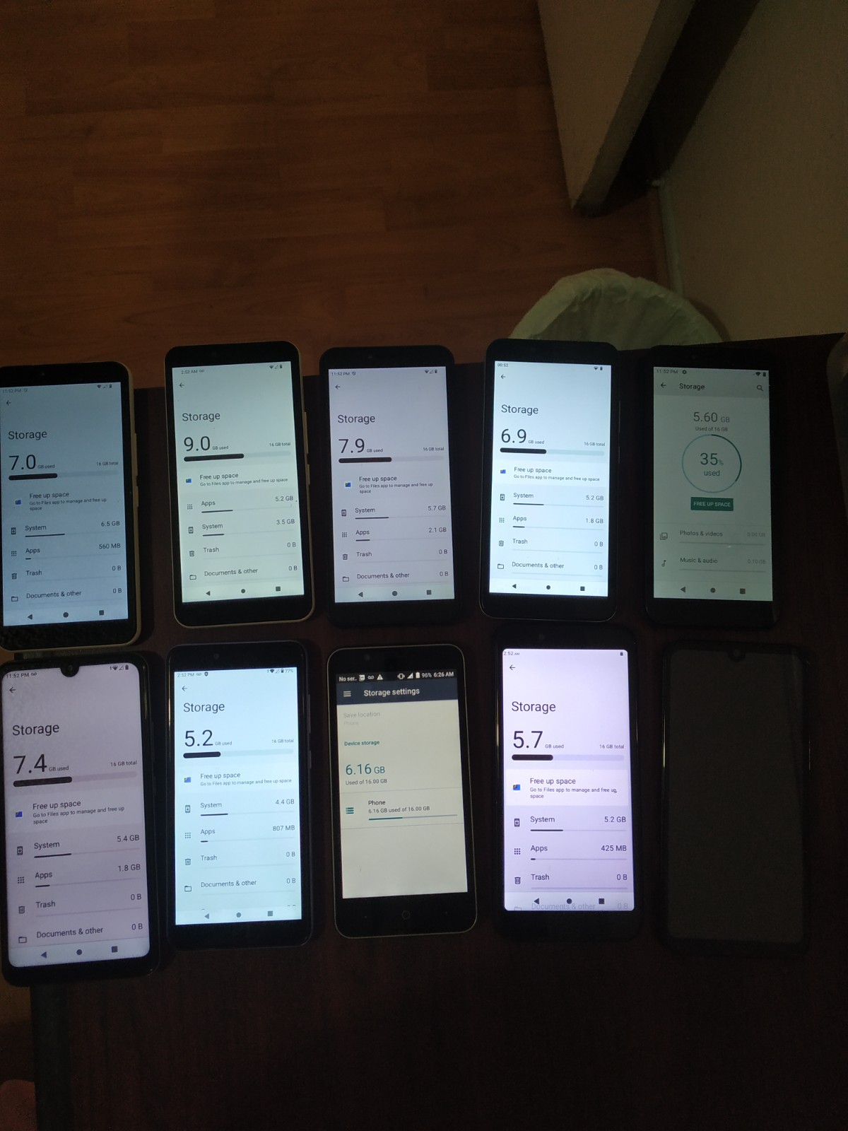 Lot of 10 Mixed Brand VORTEX /coolpad/BLU/NUO and other 16GB Smartphone