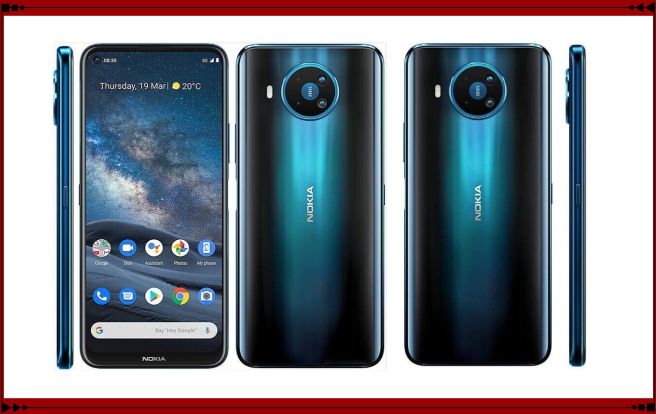 Original Unlocked Nokia 8.3 5G WIFI 64G Single SIM Android 64MP 6.81″ Blue Phone