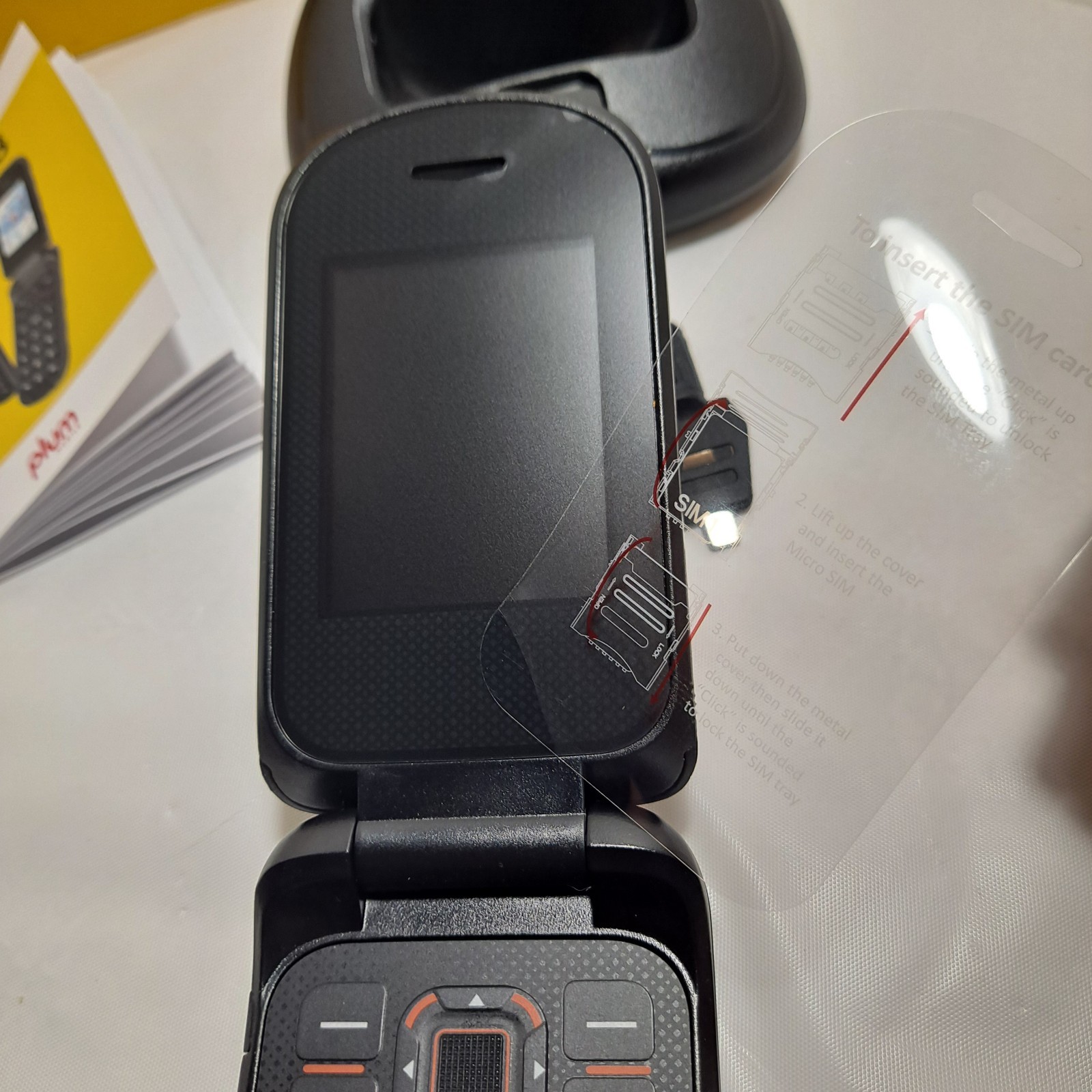 Plum RAM 8 4G Flip Phone E800US IP68 Box & Accessories – For Parts or Repair