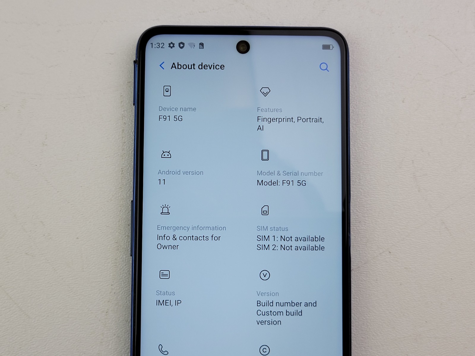 BLU F91 5G (F0030UU) 128GB – Blue (GSM Unlocked) Dual SIM Smartphone – H5947