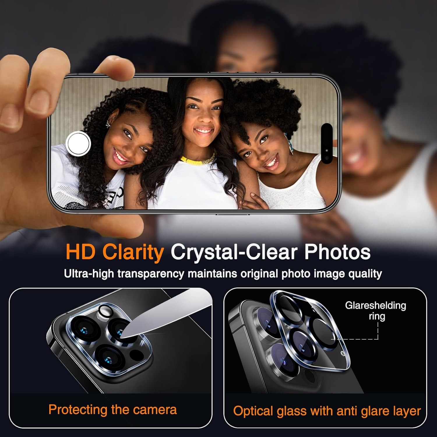 3 Pack Tempered Glass Screen Protector & Camera Lens Protector for iPhone 16 Pro