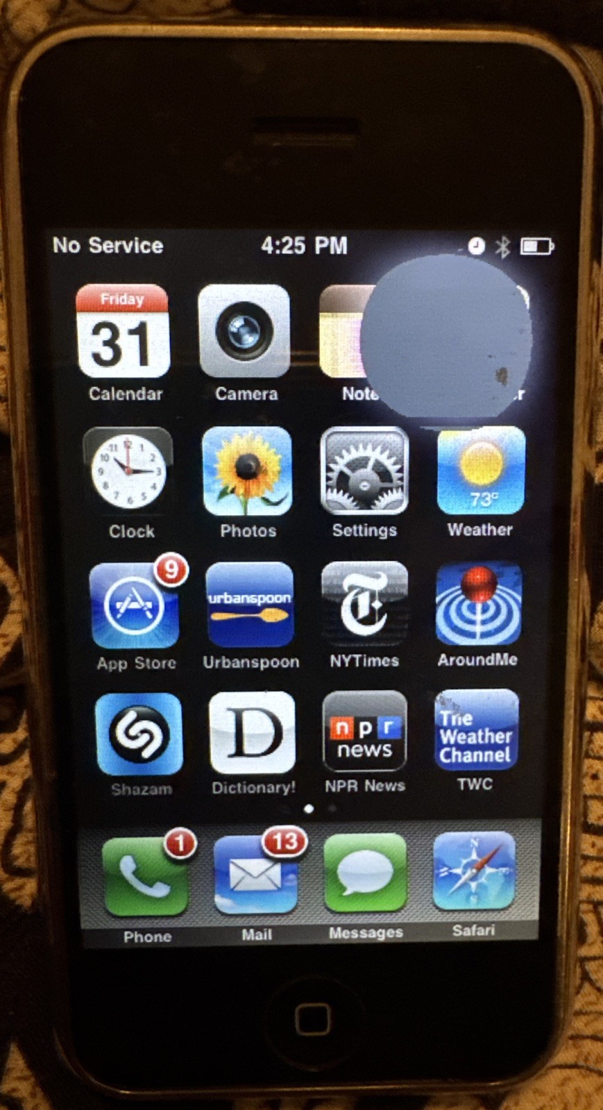 Apple iPhone 1st Gen 16 GB Silver (AT&T) A1203 Fast Ship Good Used Broken Pixels