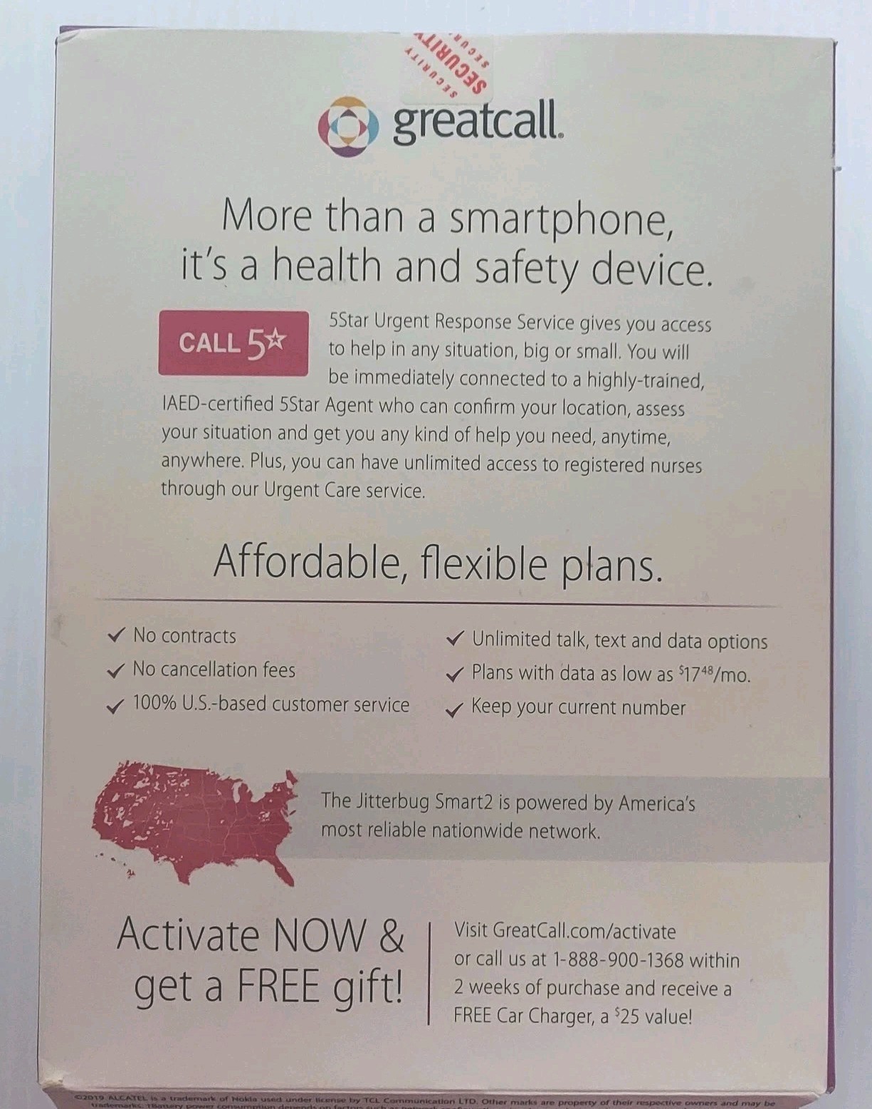 Jitterbug Smart2 Easy-to-Use 5049S Smartphone for Seniors by GreatCall Open Box